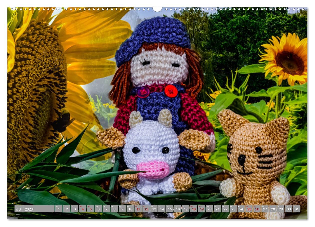 Amigurumi - Die gehäkelte Welt (hochwertiger Premium Wandkalender 2026 DIN A2 quer), Kunstdruck in Hochglanz: 12 Seiten mit verschiedenen Amigurumis (CALVENDO Hobbys)