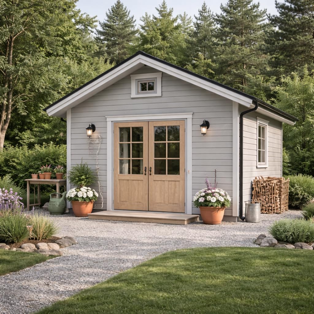 Schwedenfarbe Holzfarbe Außen Wetterfest – Holzschutzfarbe für Fassade, Gartenhaus, Zaun & Scheune – Diffusionsoffen & Nachhaltig Wetterschutzfarbe 1/2/5L, Größe: 5L, Farbe: Schweden hellgrau
