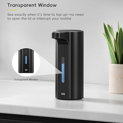 Miniatura 5 de EKO Aroma Pro - Dispensador automático de jabón líquido sin contacto de 13.5 onzas líquidas, dispensador de jabón para manos y platos recargable