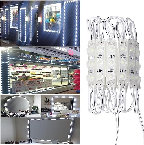 Módulo LED, 200 unidades, 100 pies, 3 luces LED para escaparate, color rojo, superbrillante, 2835 SMD IP65, impermeable, para carteles publicitarios