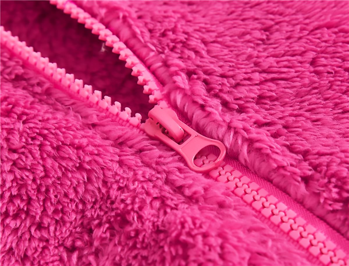 AIWUHE Toddler Boys Girls Hooded Fleece Jacket Cute Bear Hoodie Zip Up Teddy Coat Sherpa Winter Warm Outwear With Pocket 1-6Y