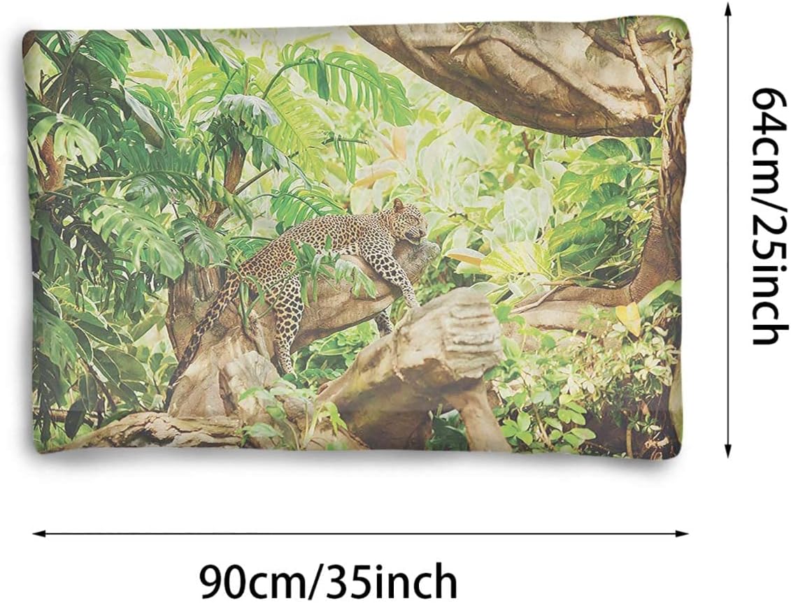 review Brown Green Cat and Dog Self Heating Pad Leopard On The Branch in Savanna Exotic Self Warming Crate Pad with Soft Sherpa Top for Dogs, Cats, Pets by Safari 25