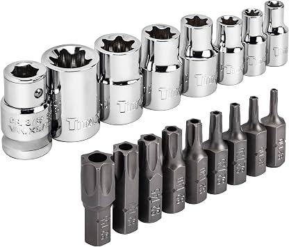 Titan Tools 16160 17-Piece External Torx Socket and Bit Set