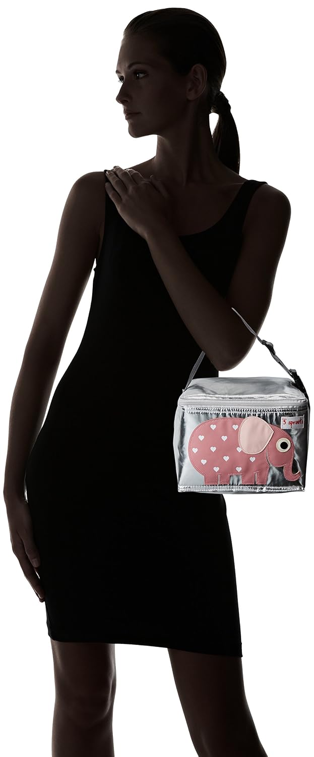 3 Sprouts Lunch Bag, Elephant, Pink