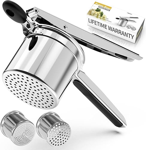 Miniatura 7 de Ricer de papas, Ricer para puré de papas, grande de 15 onzas, resistente de acero inoxidable para hacer puré de papas esponjoso, triturador de papas