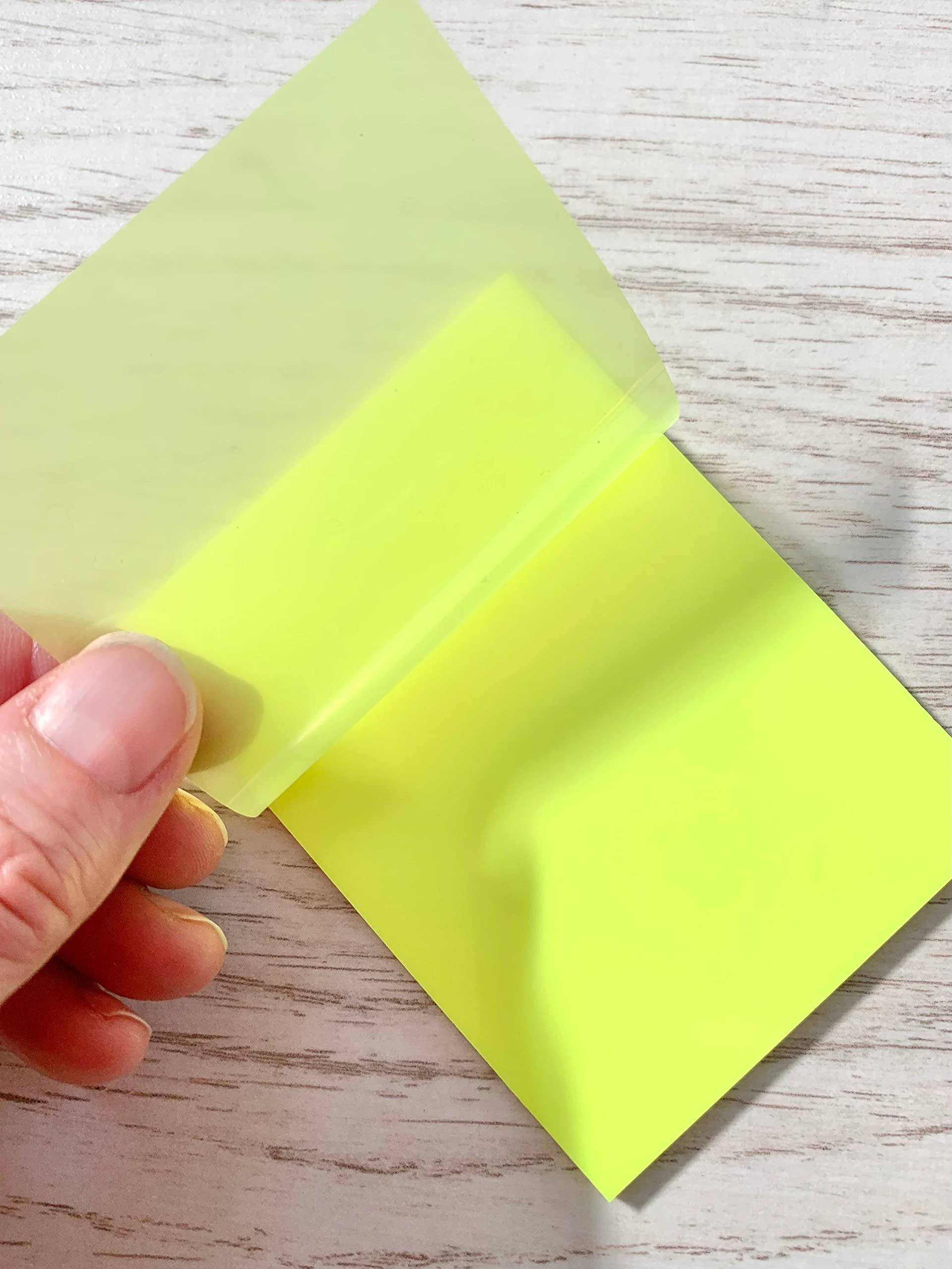 AMINIT Transparent Sticky Notes Pastel Sticky Note Clear Self-Sticky Annotation, Waterproof Translucent Color Memo Pad for Office & School Pack 3
