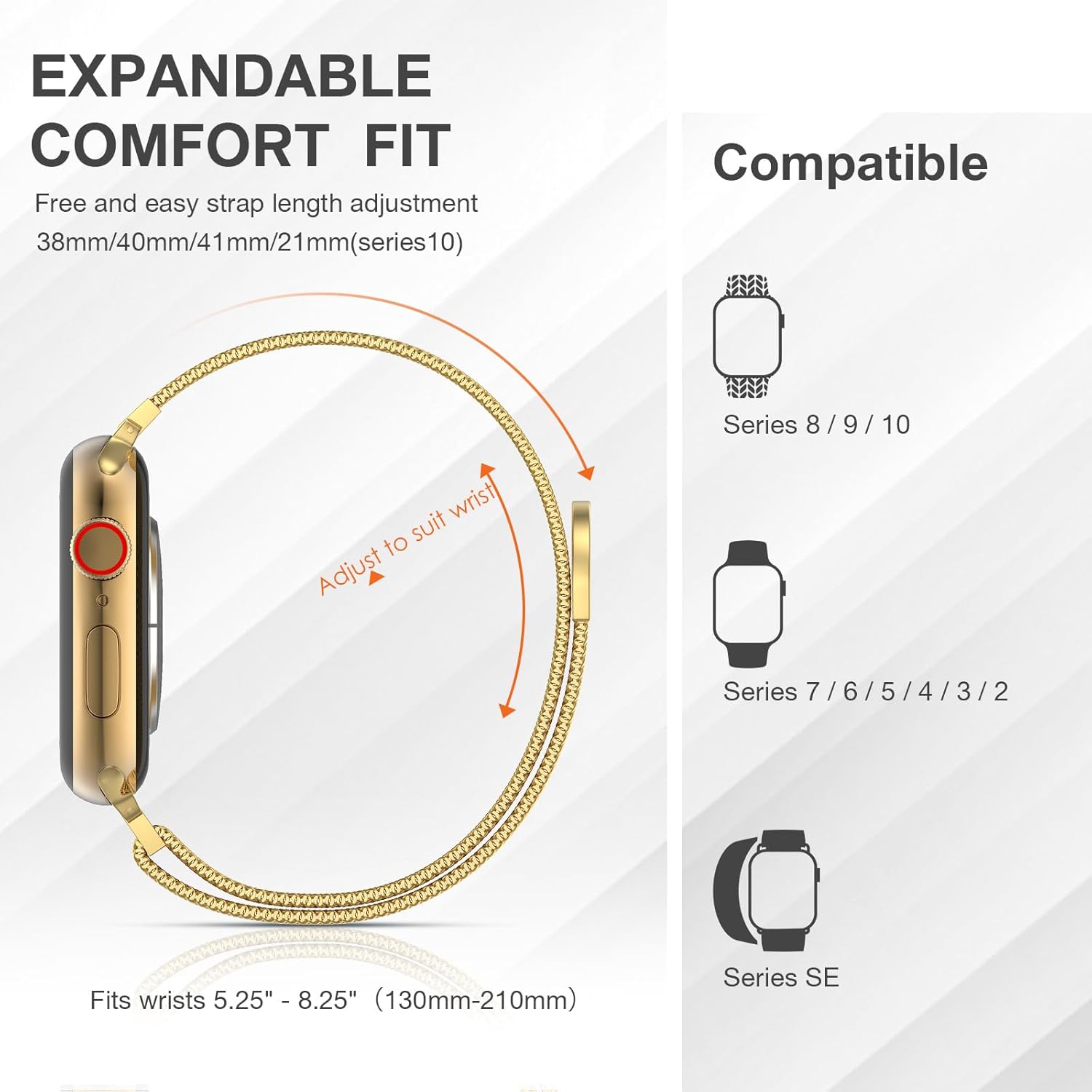 Stainless Steel Milanese Loop Compatible with Apple Watch Band 38mm 40mm 41mm 42mm 44mm 45mm 49mm 46mm men and women, Magnetic Clasp Replacement for iWatch Ultra Series 11 10 9 8 7 SE 6 5 4 3 2 1 - Image 4