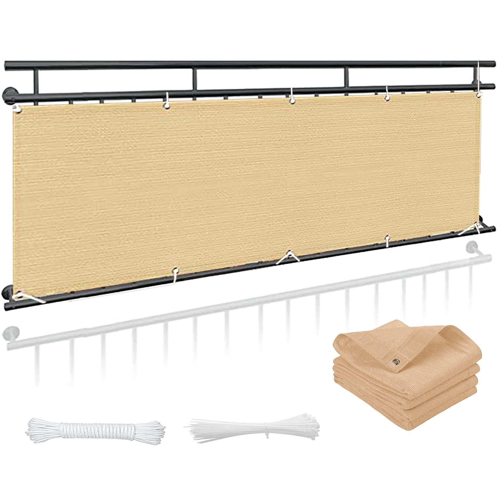 Malla ocultacion balcon para disfrutar cenas al aire libre en tu terraza caqui