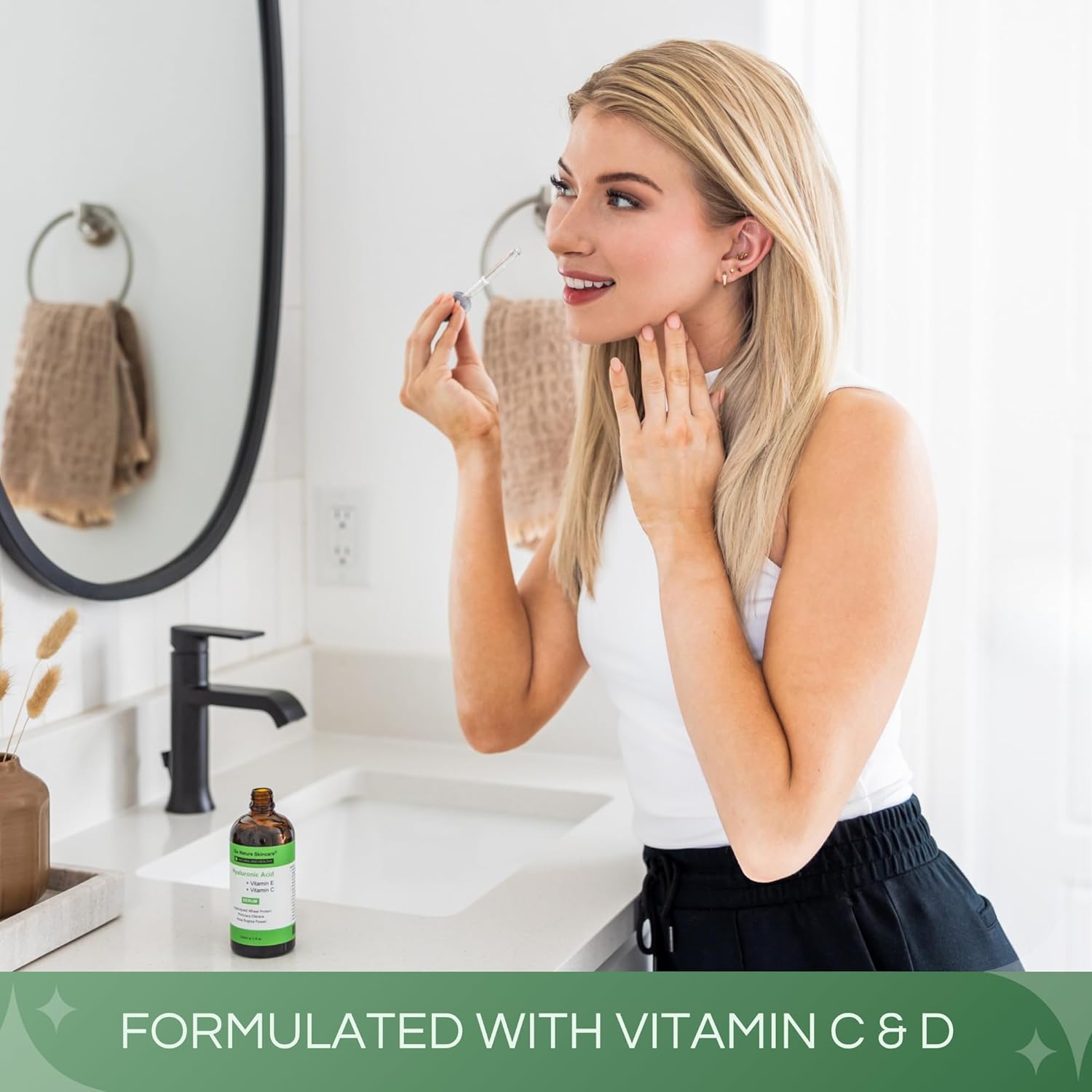 Hyaluronic Acid Serum (5oz) – 100% Pure Hyaluronic Serum for face & Anti-Aging Formula for Face – Wrinkle Reduction, Brightening & Moisturizing with Vitamin C for All Skin Types - Image 3