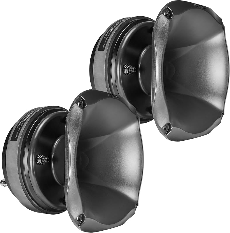 PRV AUDIO 2X WG2500Py Slim 200 Watts 2" Exit Mids & Highs Horn Driver 8 Ohm 107dB PRO Audio Polyimide Compression Driver with Shallow Waveguide (2 Horn Drivers) Bundle 400 Watts