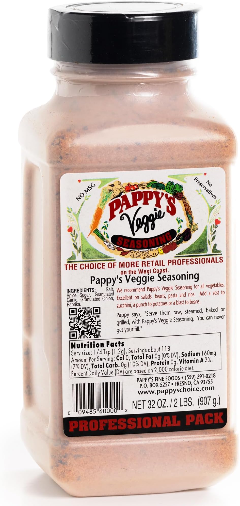 Pappy's Veggie Seasoning - Flavorful Spice Blend for Roasted Vegetables, Stir-Fries, Grilled Veggies, Salads, and Soups | Perfect for Enhancing All Plant-Based Dishes