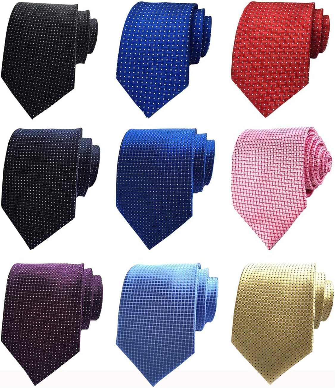 Adulove Men's Necktie Classic Silk Tie Woven Jacquard Neck Ties 9 PCS at  Men’s Clothing store