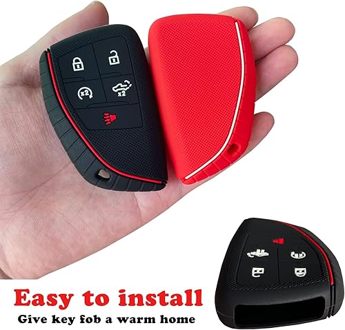 Miniatura 7 de TANDRIVE Funda para llavero para Chevy Silverado 1500 GMC Sierra 1500 2022 2023, silicona, paquete de 2, color negro