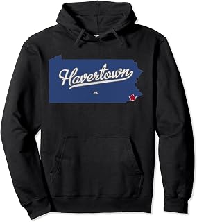 Havertown Pennsylvania PA Map Pullover Hoodie