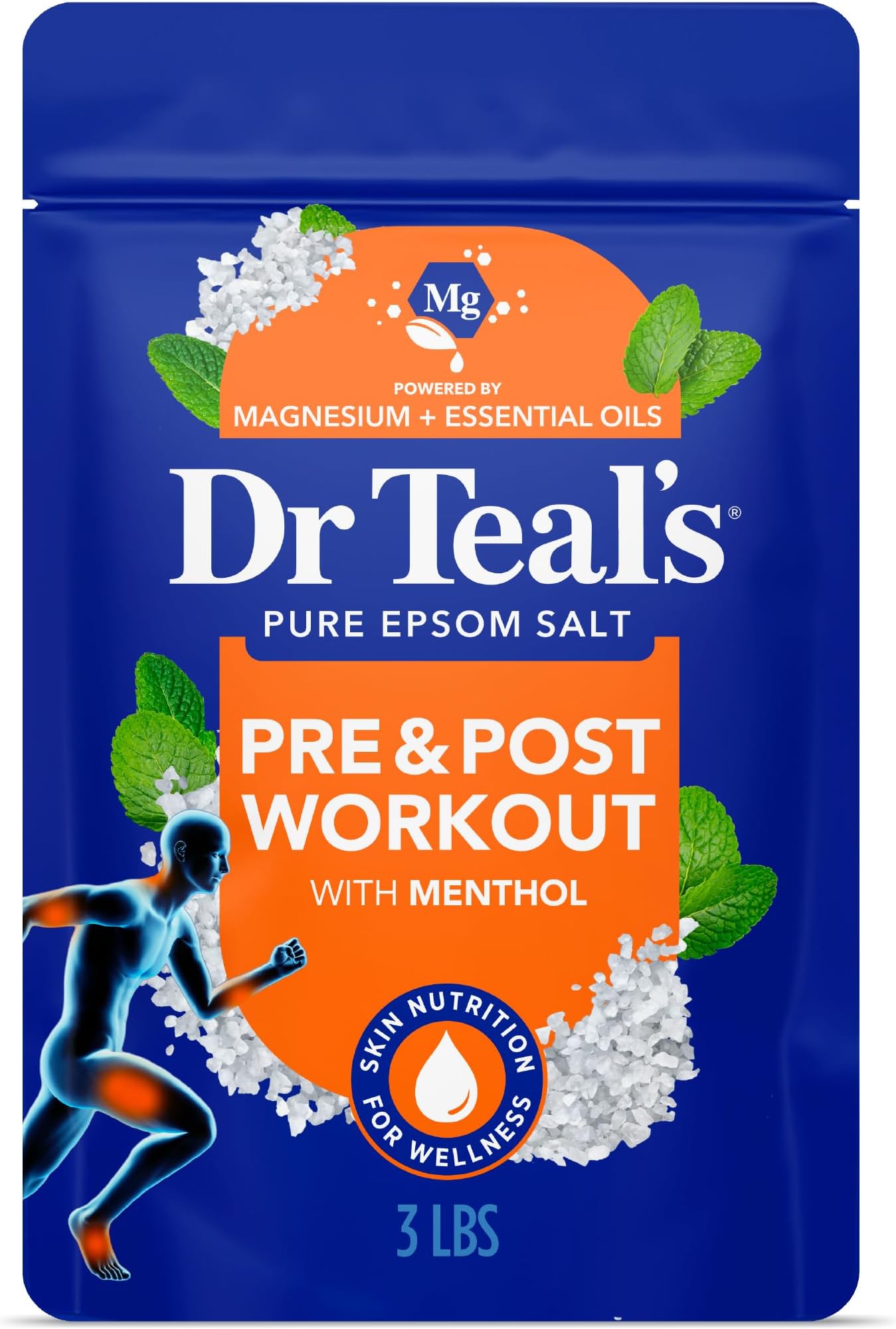 Dr Teal's Epsom Salts Pre & Post Workout 3Lb 1.36kg