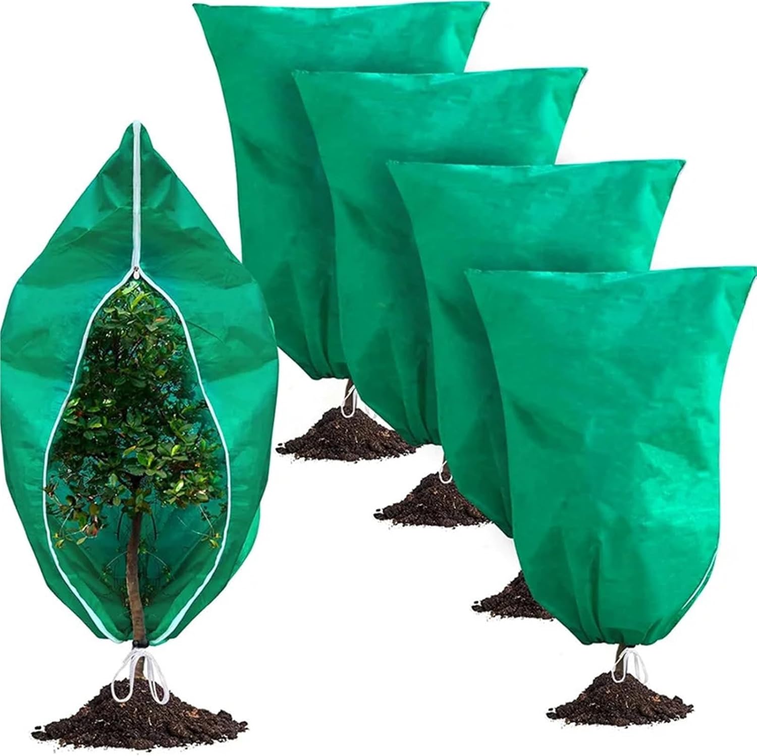 Plant Covers Freeze Protection 6 Pcs 80x100cm Plant Freeze Protection Covers - Drawstring Frost Guards
