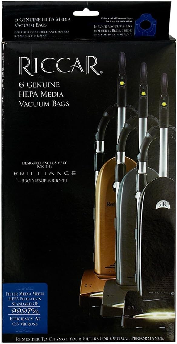 RICCAR BRILLANCE HEPA MEDIA BAGS, RNH-6