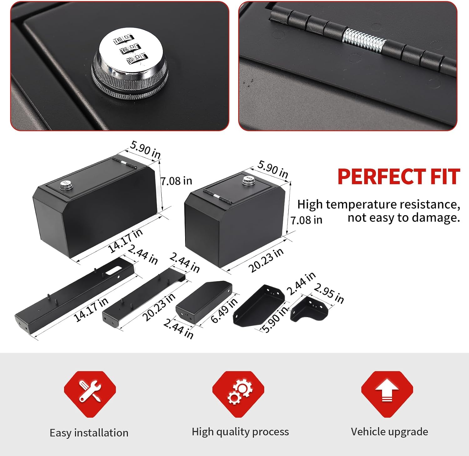 Jimen Fit for Jeep Wrangler TJ 1997-2006, Trunk Locking Storage Compartment Safe Box, Driver Side