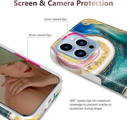 Miniatura 3 de JIAXIUFEN Funda compatible con iPhone 13 Pro, funda de silicona de goma suave de poliuretano termoplástico (TPU) de 6.1 pulgadas, color verde oscuro