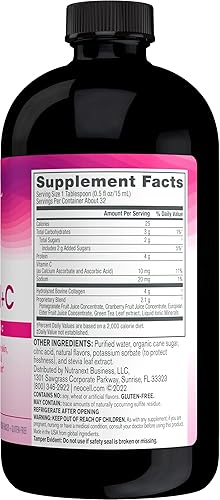 Miniatura 4 de NeoCell Colágeno  C granada líquida 018 onzas de colágeno tipo 1 y 3 Plus de vitamina C piel saludable cabello uñas y soporte articular 16 onzas el
