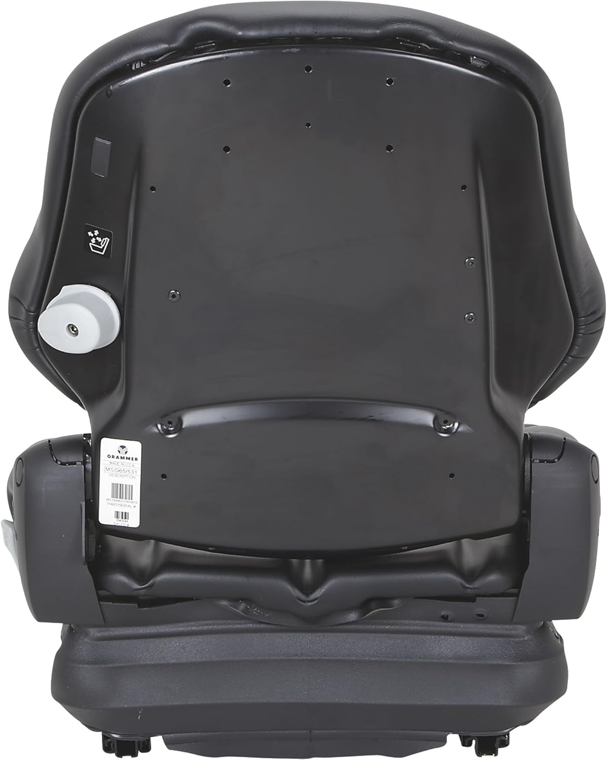 Grammer MSG65/531 Low-Profile Vinyl Replacement Suspension Seat for Turf, Material Handling and Construction Equipment - Black, Model Number 7882