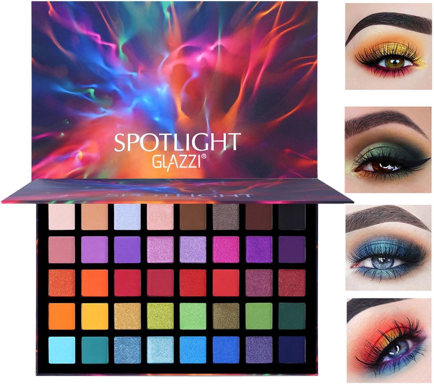 40 kleuren oogschaduwpalet, kleurrijk oogschaduwpalet, mat en glinsterend, regenboogkleuren, matte glitter, oogschaduwpalet voor vakantie en dagelijks make-up, fijn poeder, langdurig glanzend