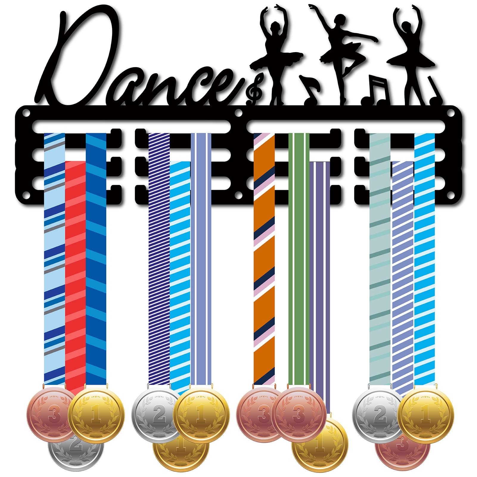 CREATCABIN Soporte para Medallas Fútbol,Colgadores Medallas,Estante Fútbol,Deportes,Premios Colgantes Metal,Hierro,Montaje Pequeño,Decoración,Premios para Mujeres,Pared,Hogar,Insignia,Negro,29x12.8cm — view 22
