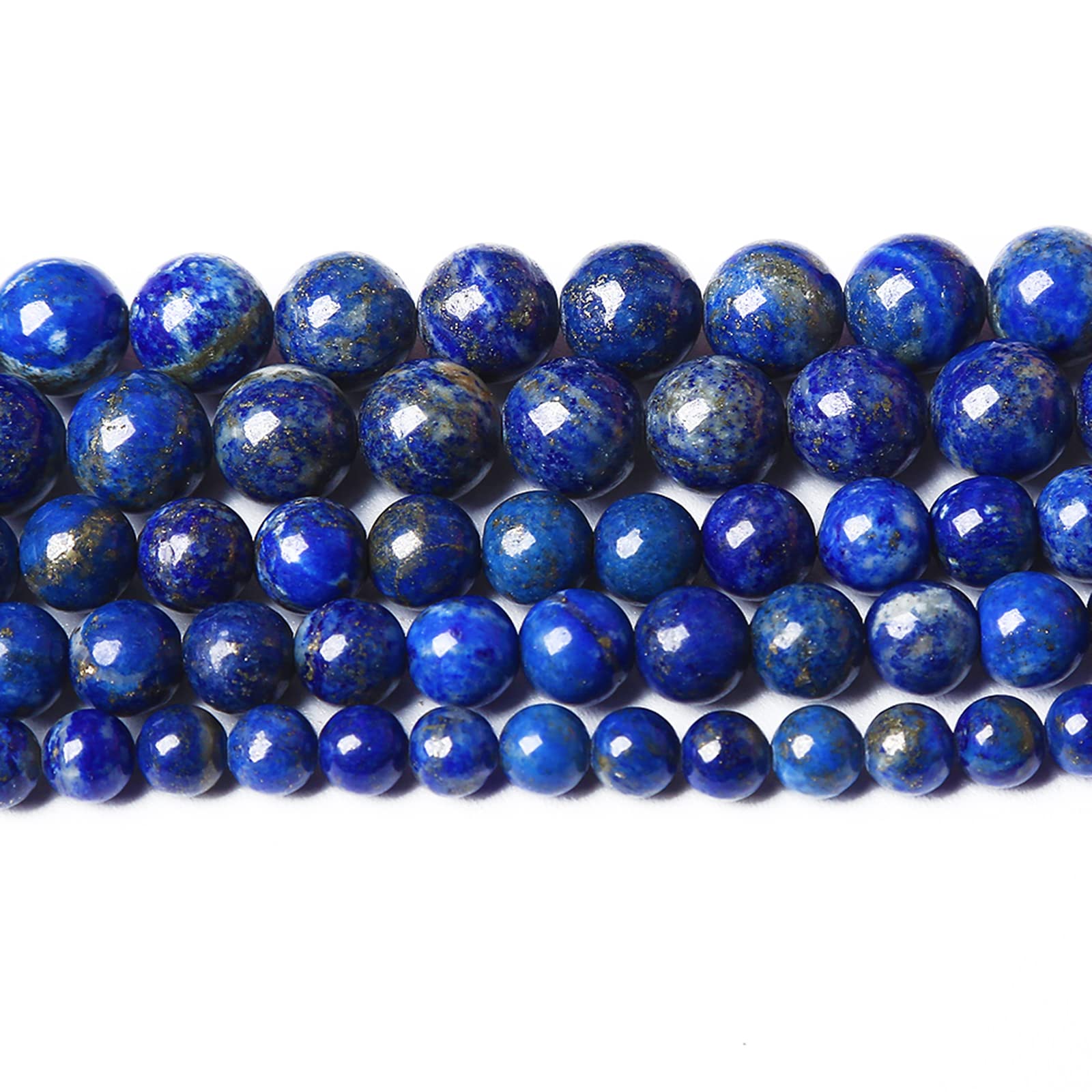 10mm 38PCS Natural Lapis Lazuli Gemstone Beads AAAAA Round Loose Stone Beads for Jewelry Making Crystal Energy Stone Healing Power DIY Gift