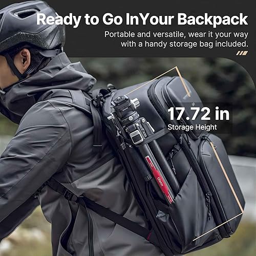 Miniatura 3 de ULANZI Trípode de viaje Video-Go TT09 F38 mejorado, 5 secciones de fibra de carbono, compacto y ligero para cámaras, montaje de liberación rápida y