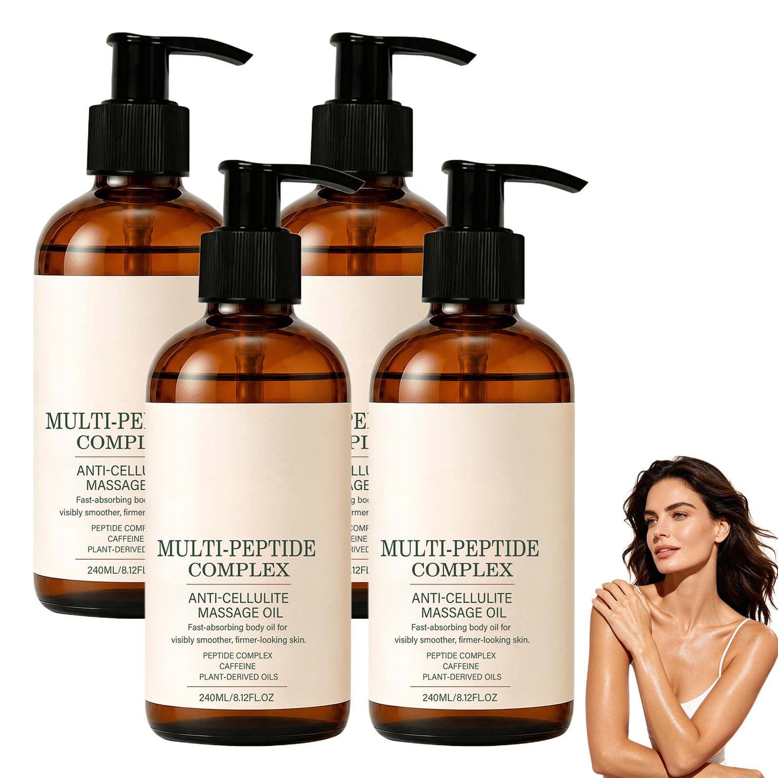 Anti-Cellulite-Körpermassageöl mit Kollagen, Körperöl für Frauen. (4PCS)
