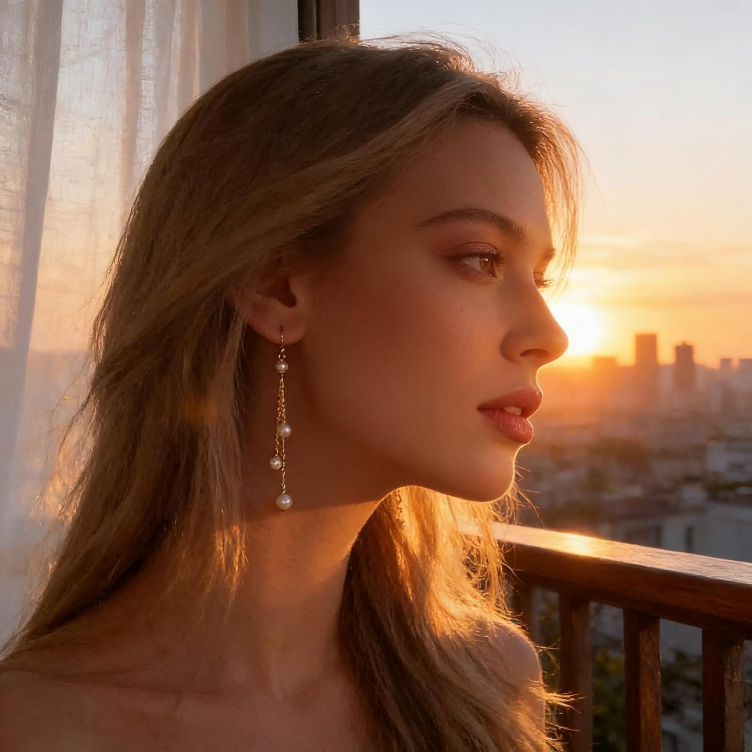 Long Tassel Pearl Chain Drop Earrings Small Faux Pearl Dangle Earrings Multi Pearls Chain Hook Earrings Wedding Bridal Statement Jewelry for Women - Image 2