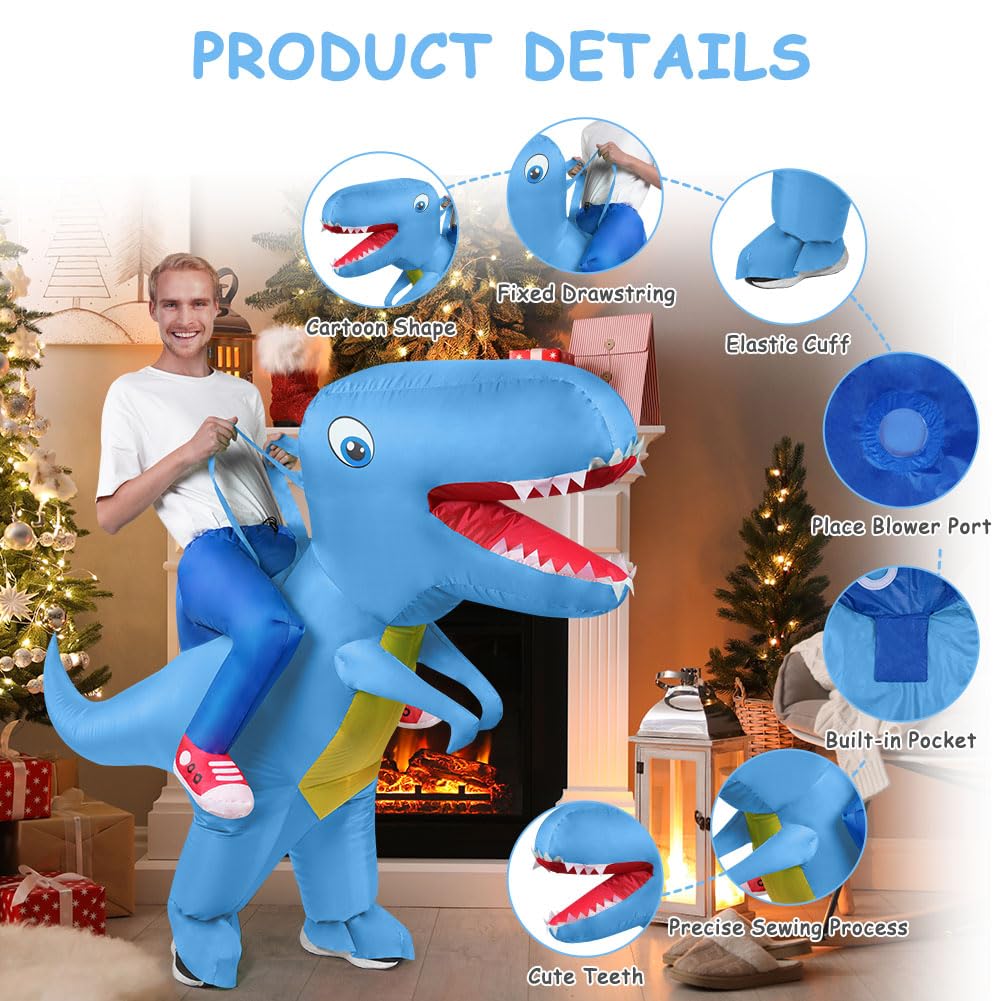 AOOWU Costume Gonfiabile, Costumi Gonfiabili Bambin Travestimento Gonfiabile, Dinosauro Gonfiabile Costumi Divertenti per Insegnanti Scuola Festa di Halloween, Carnevale