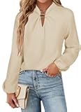 AOVDE Women's Dressy Casual Blouses Long Sleeve Trendy Fall Shirts Business Work Tops