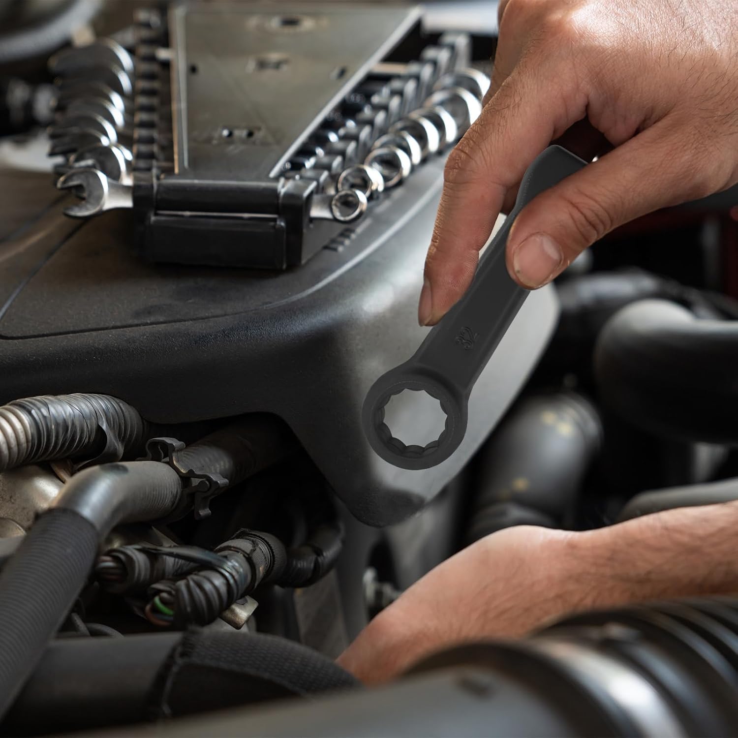 55mm Box End Striking Ring Wrench High Tensile Steel Single Head Spanner Hand Tool