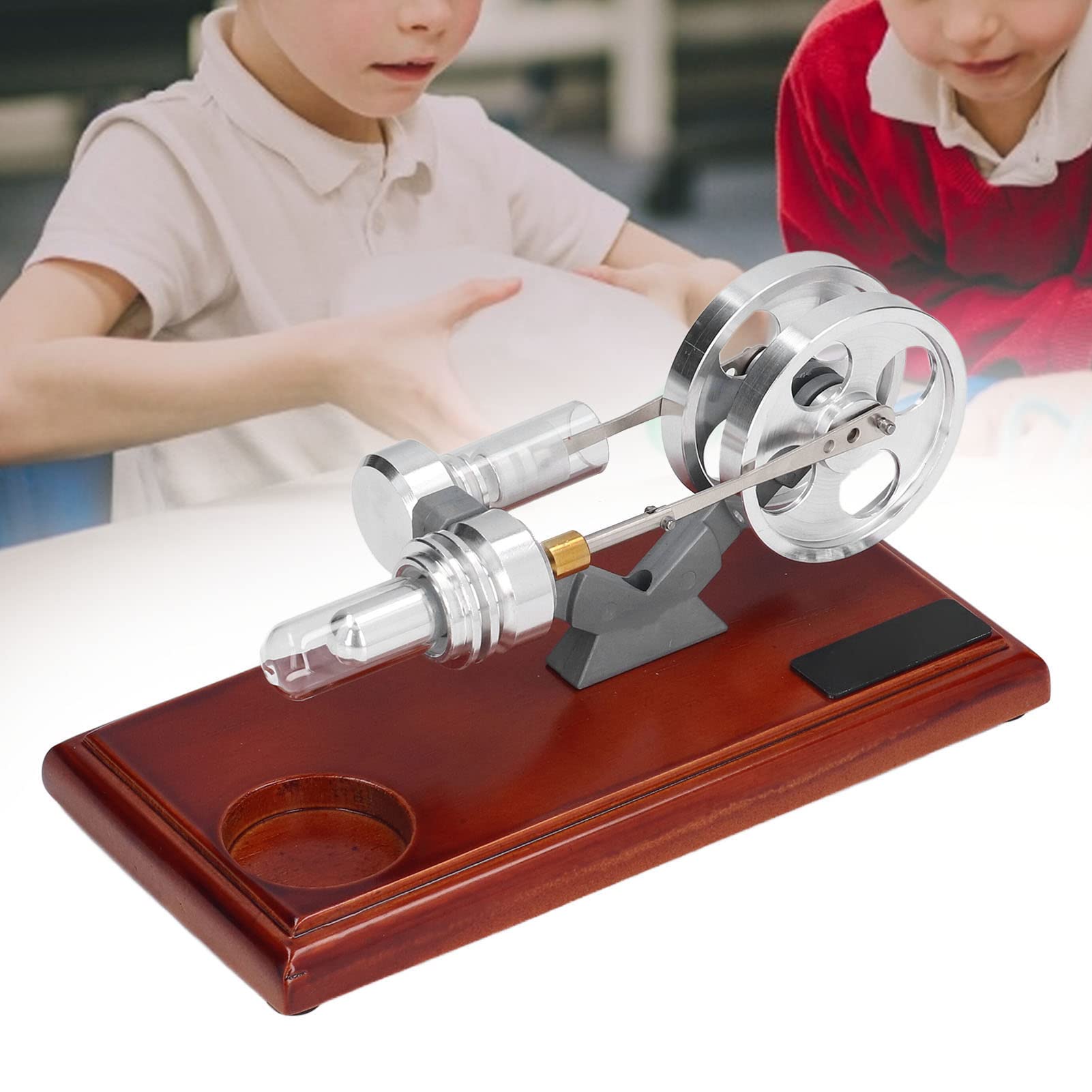 Fdit Model Silnika Stirlinga ze Stopu Aluminium, Edukacyjna Zabawka | Trwały materiał, idealny do projektów naukowych, uczenia się mechanicznego