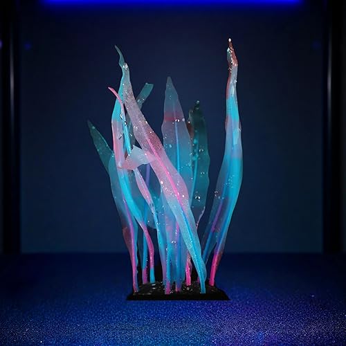 4-Pack Silicone Fluorescent Aquarium Plants & Decor - Realistic Jellyfish, Mushrooms for All Fish Tanks, Essential Decorations