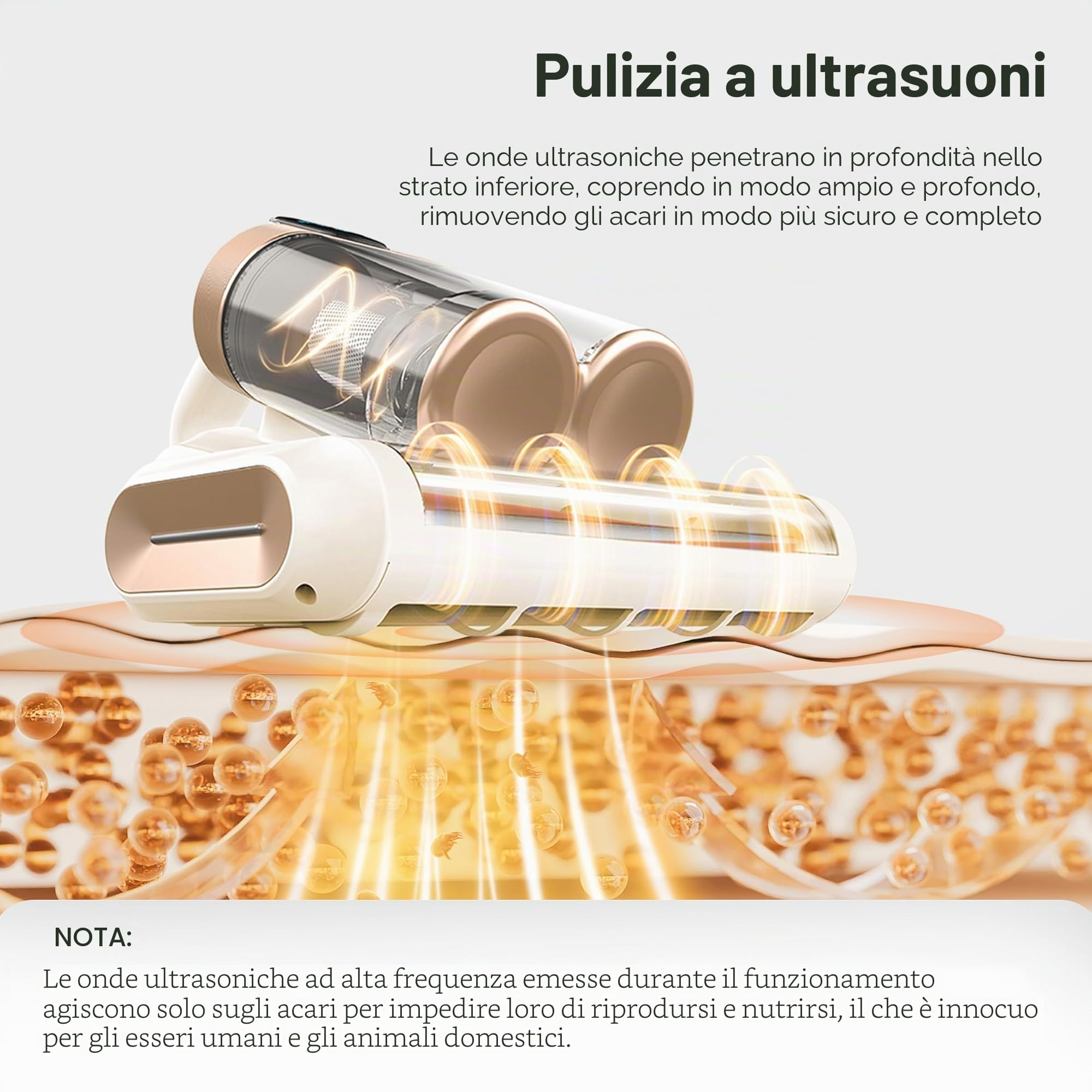 Elecbee Battimaterasso Antiacaro, Pulisci Materasso Senza Filo, Aspirapolvere per Materassi, Sterilizzazione UV, Ideale per Materassi, Divani e Mobili Imbottiti, Ricarica di Tipo C