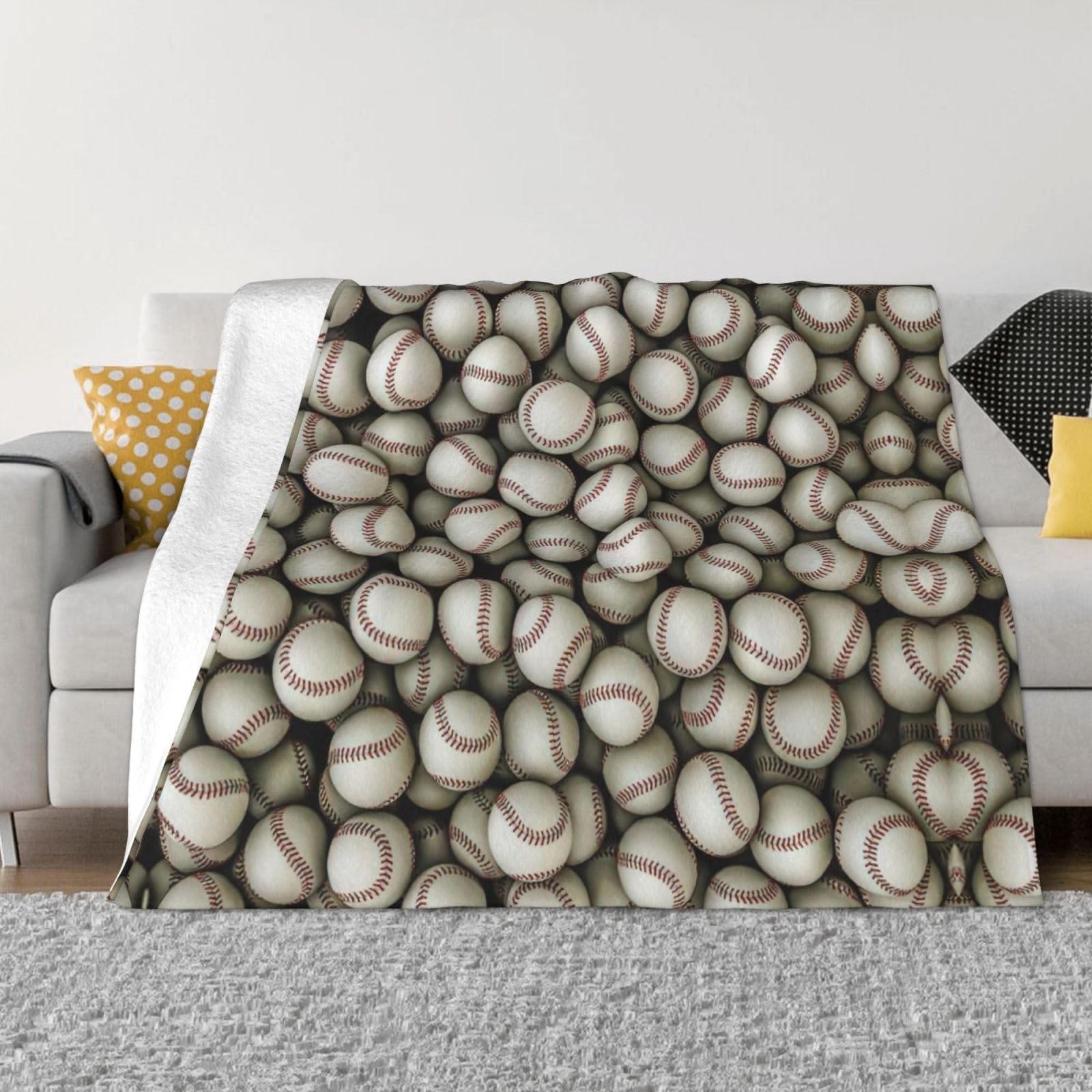 Couverture en flanelle baseball plaid doux lit canapé voyage