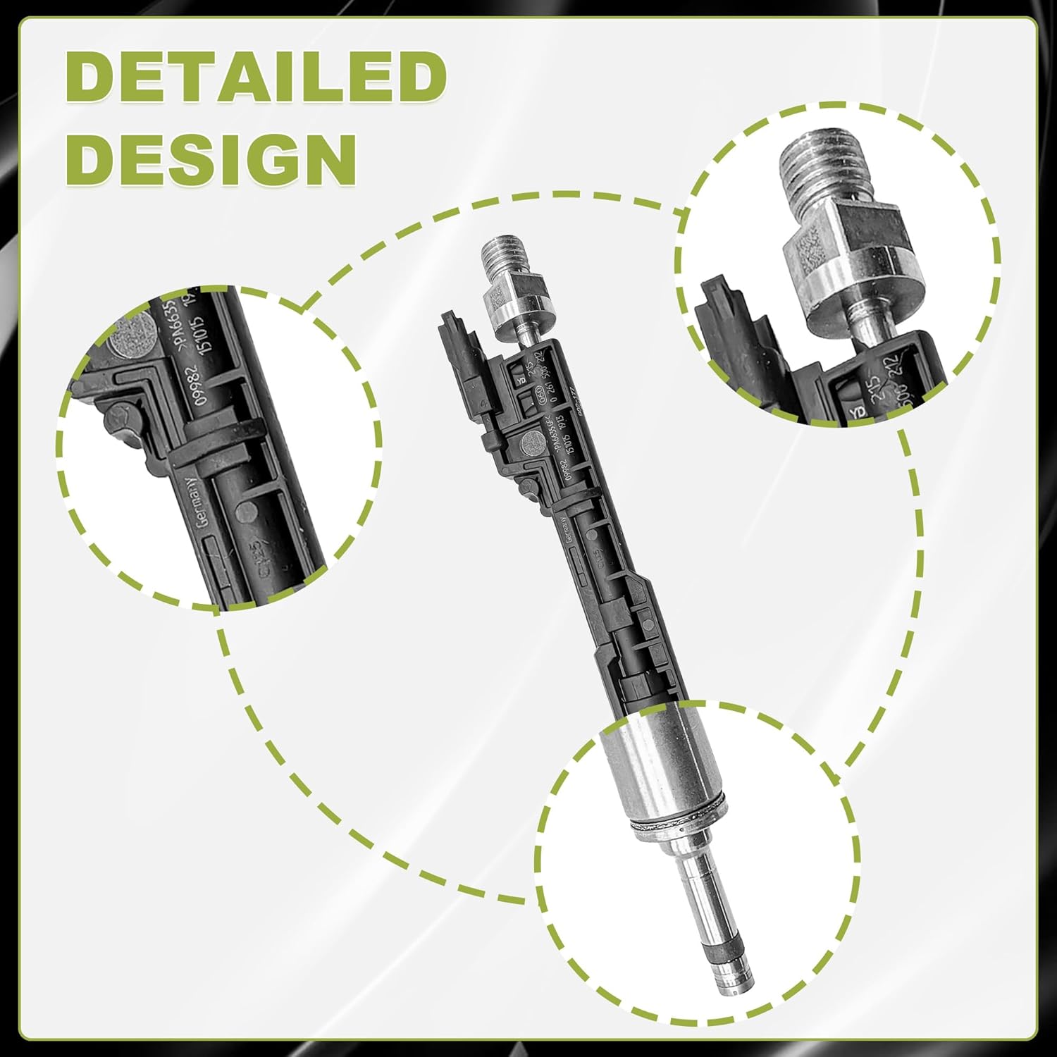 Set of 8 Fuel Injectors Compatible With 2014-2019 BMW 650i/Alpina B6 xDrive/M6/X6/X7/X5/550i/M5/750i/Alpina B7 Gran Coupe 13537645956 13538627842