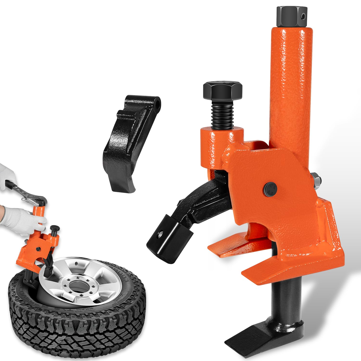 LAIKOU MTBB-42IN Manual Tire Bead Breaker with Rubber Pads, 38-42in, Heavy Duty