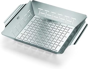Weber Deluxe Grill Basket, Stainless Steel, Square