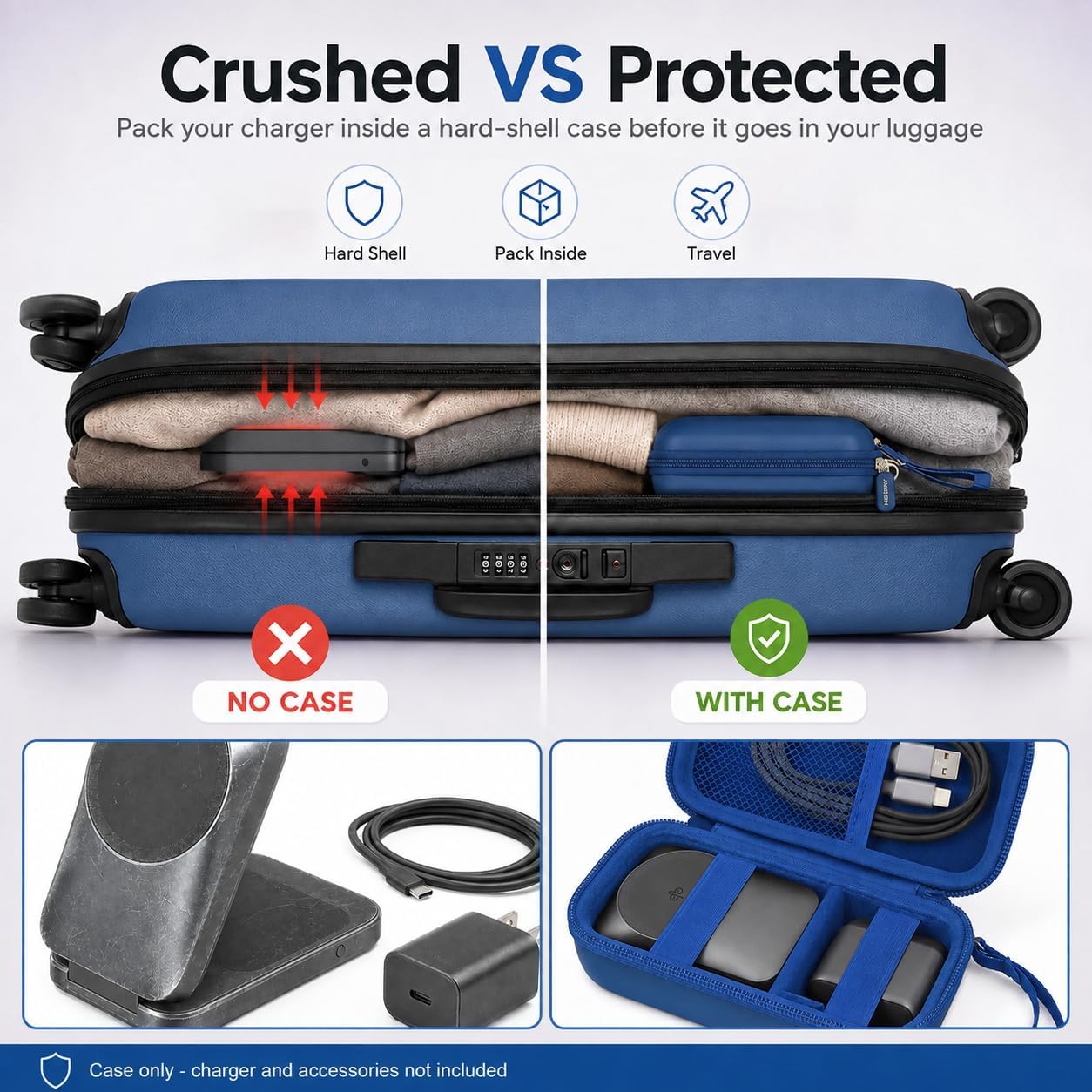 ANKHOH Travel Case for Anker Prime 3-in-1 Wireless Charging Station (Blue, for Anker Prime 3-in-1 Wireless Charging Station) image 2
