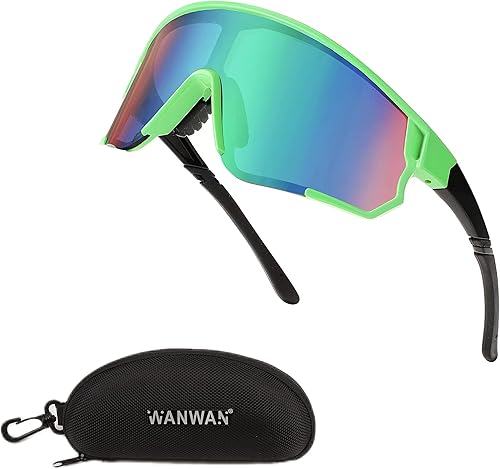 WANWAN Gafas de sol deportivas de ciclismo para hombres y mujeres, estilo de los años 80, sombra de visera, béisbol, pesca, esquí, correr, golf