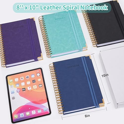 Miniatura 10 de Cuaderno de espiral, cuaderno de cuero de tapa dura de 365 páginas, diario grande con rayas A5 para mujeres y hombres, cuadernos con rayas