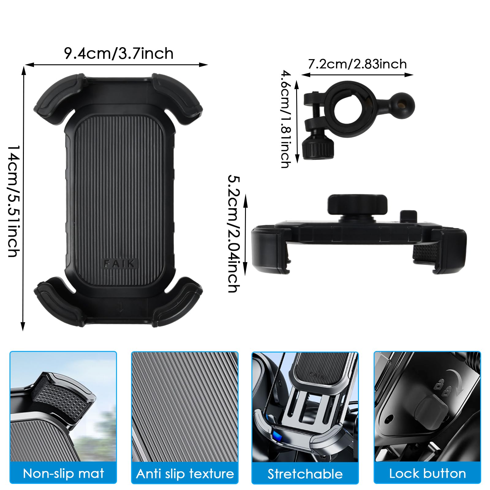 Uchwyt na telefon komórkowy na rower obrotowy o 360°, blokada bezpieczeństwa antywibracyjna uchwyt na telefon motocyklowy uniwersalny uchwyt na smartfon do roweru i motocykla 4,7-6,8"