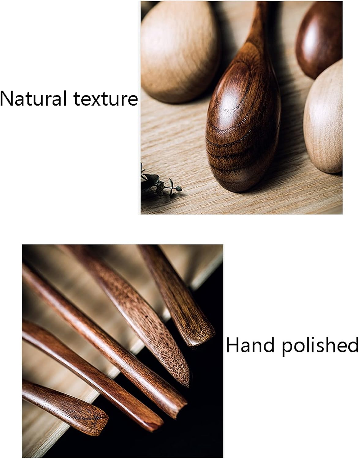 Spoon Table Spoons 10 Pieces Of Wooden Spoons, Long Handle, Wooden Spoons, Rice Porridge Spoons, Household Children'S Porridge Spoons, Soup Spoons, Honey Spoons For Home, Kitchen Or Restaurant (C )