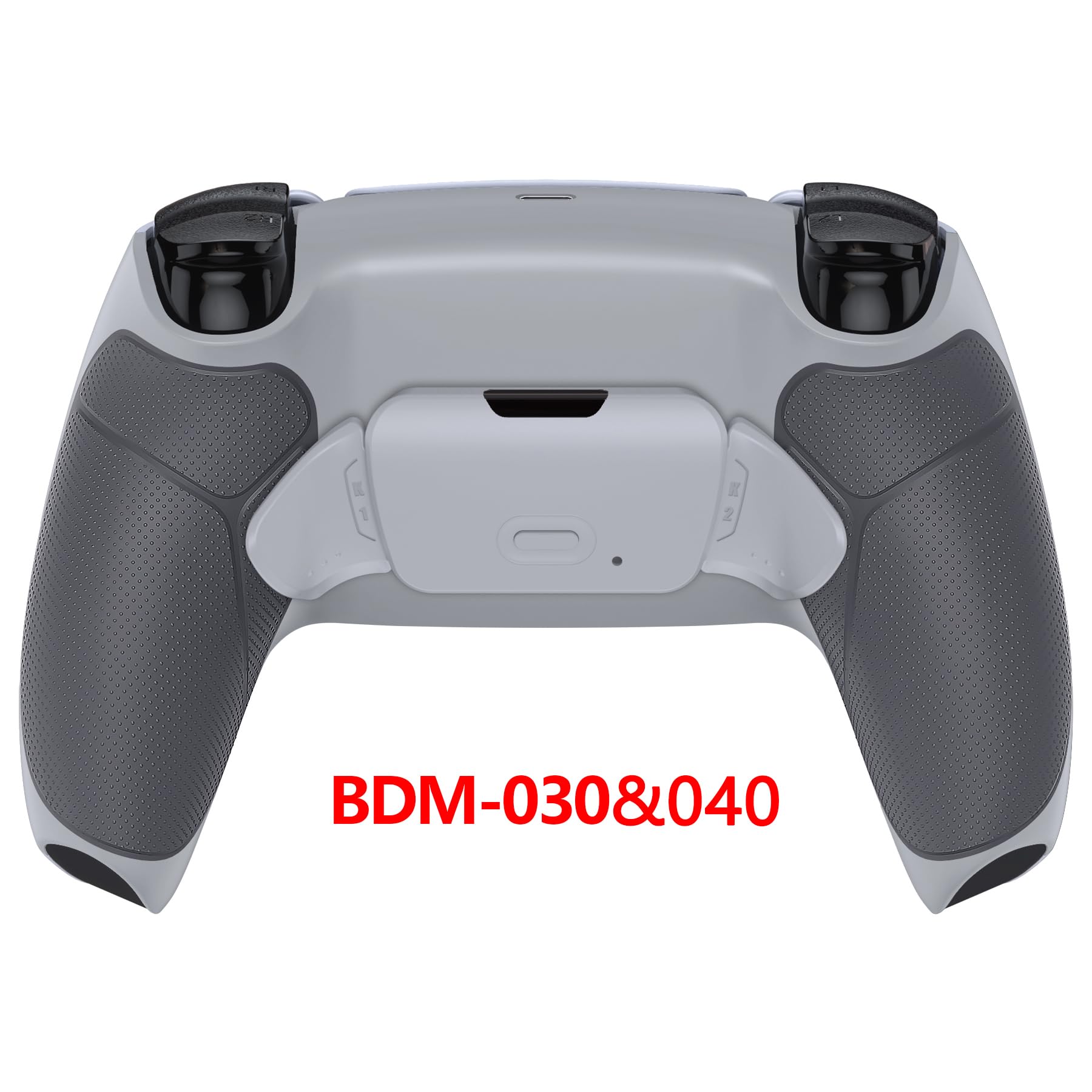 eXtremeRate Kit de reasignación Rise programable de Agarre de Goma Gris clásico para Controlador PS5 BDM-030 BDM-040, Placa de actualización y Carcasa Trasera Gris New Hope rediseñada y 4 Botones