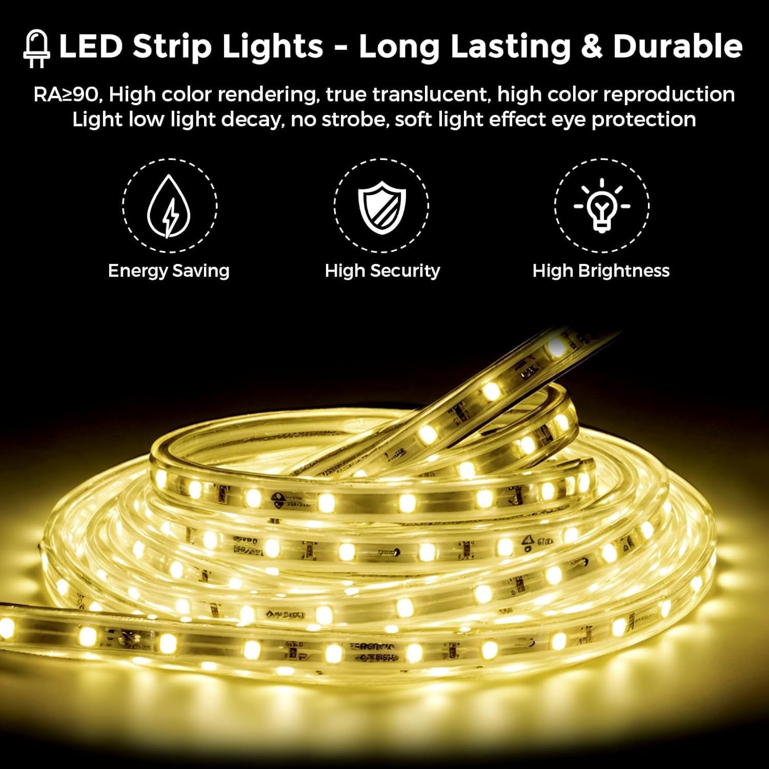 Simple Deluxe LED Bathroom Mirror 36x48 Inch Tempered Glass - Frameless LED Backlit Lighted Mirror for Bathroom Vanity with Anti-Fog, 3 Colors Dimmable, Memory Function, Wall-Mounted