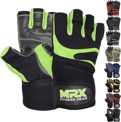 Miniatura 11 de MRX - Guantes de levantamiento de pesas para hombres, guantes de entrenamiento para hombre, guantes de levantamiento de muñeca, guantes de gimnasio