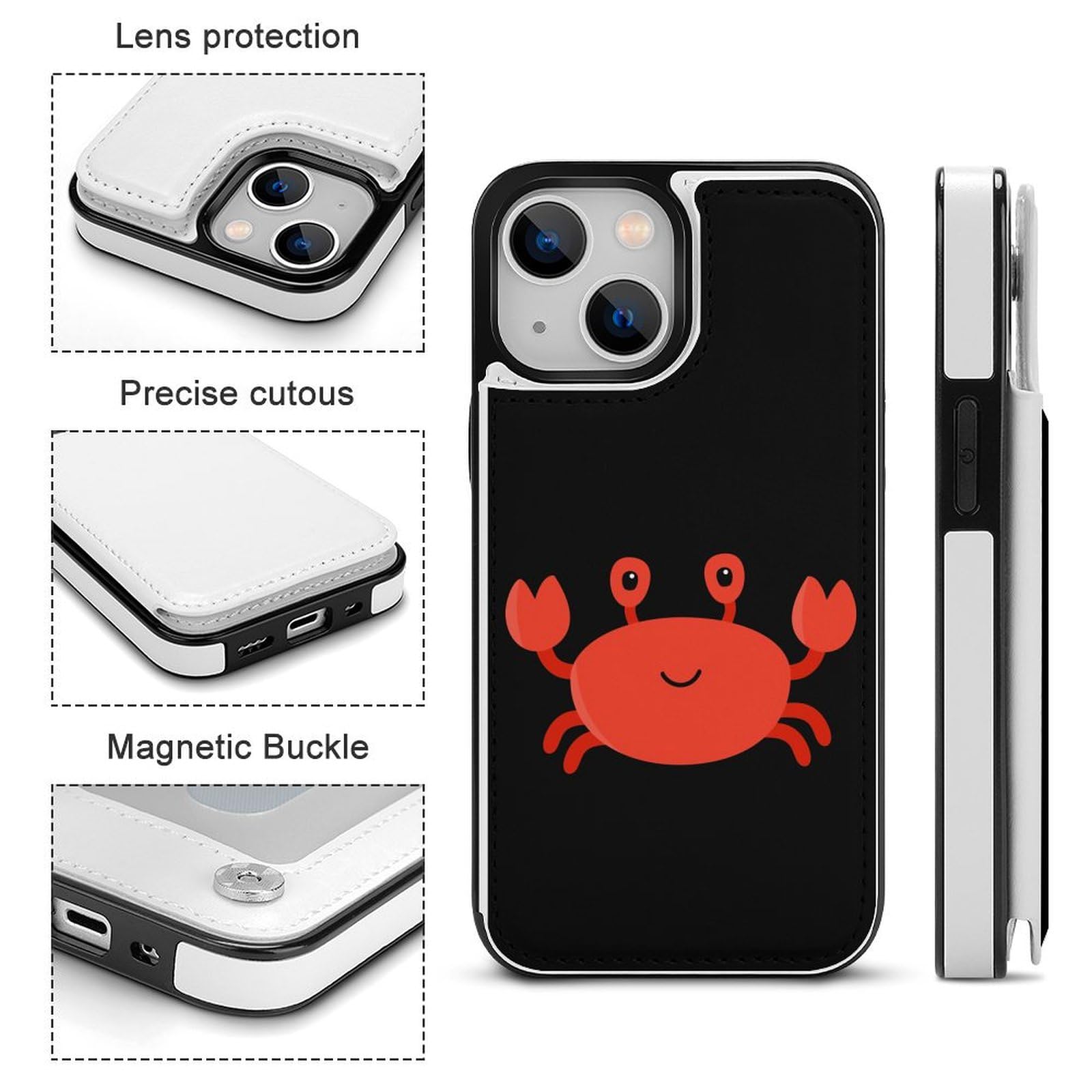 Amazon.co.jp: iPhone X/XSケース 手帳型 赤いかに スマホケース